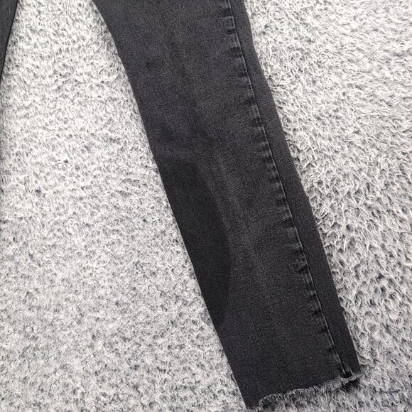 Abercrombie & Fitch Jeans Women 8 Black The Skinny High Rise Chore Distressed - Picture 3 of 11